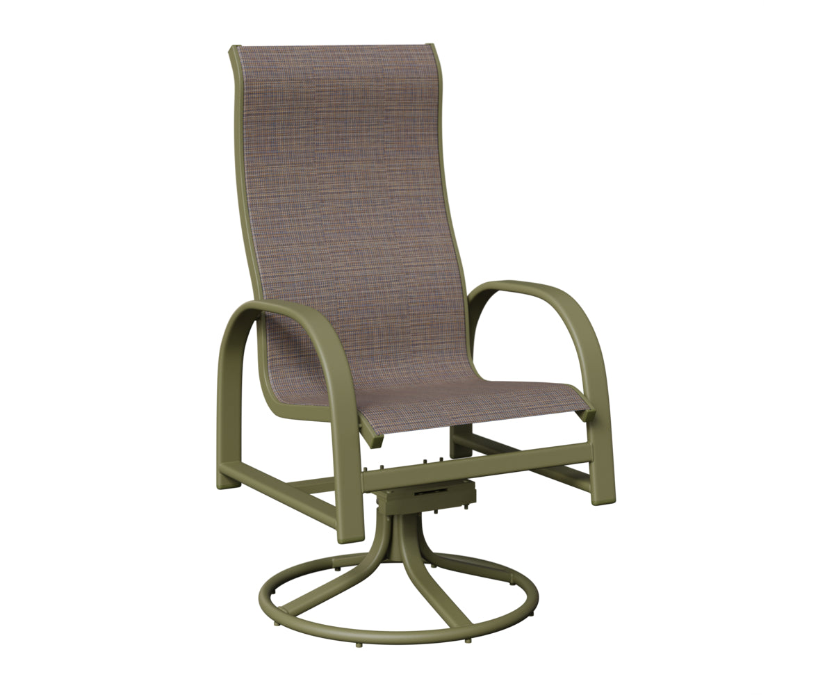Murphy High Back Padded Sling Swivel Rocker Dining Chair