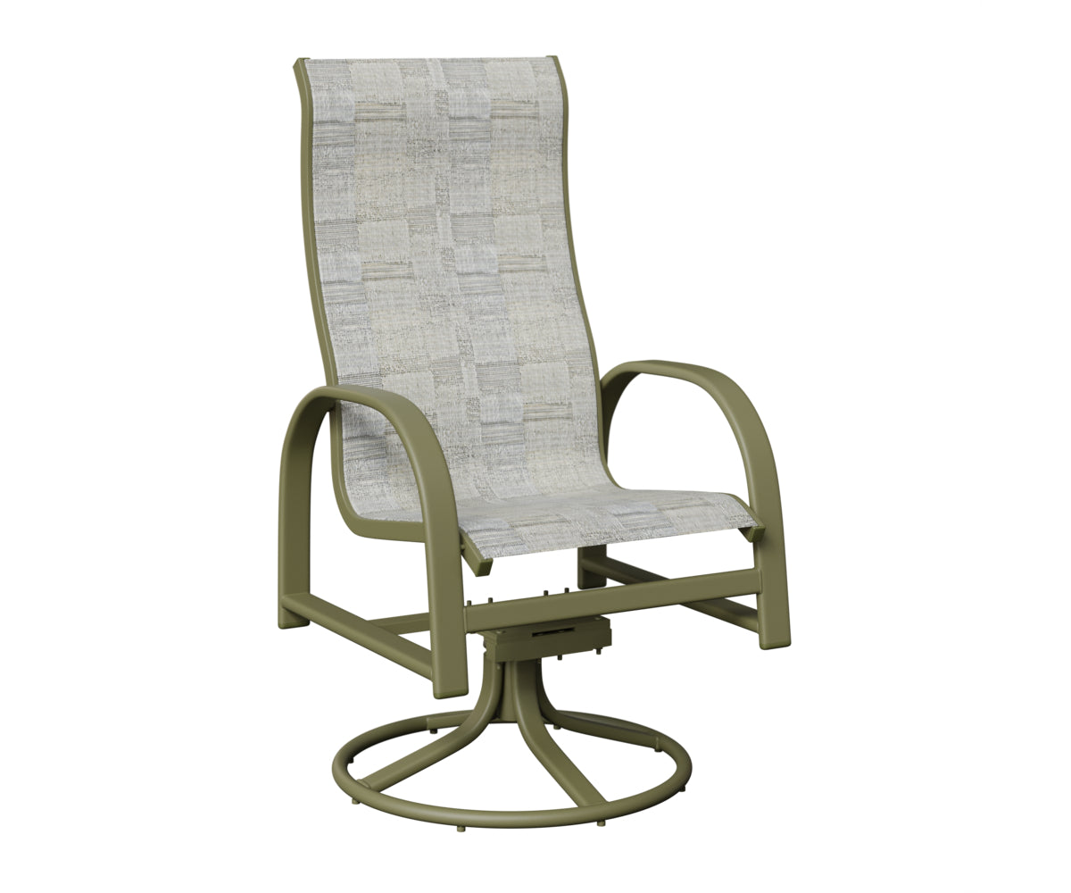 Murphy High Back Padded Sling Swivel Rocker Dining Chair