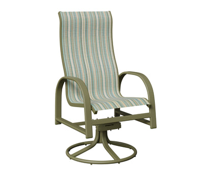 Murphy High Back Padded Sling Swivel Rocker Dining Chair