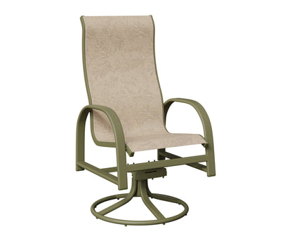 Murphy High Back Padded Sling Swivel Rocker Dining Chair
