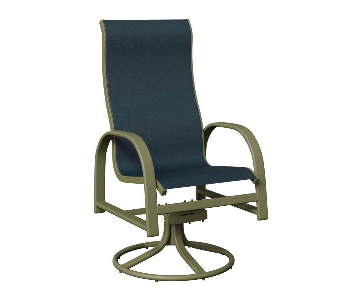 Murphy High Back Padded Sling Swivel Rocker Dining Chair