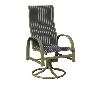 Murphy High Back Padded Sling Swivel Rocker Dining Chair