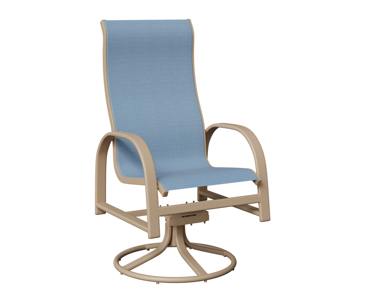 Murphy High Back Padded Sling Swivel Rocker Dining Chair