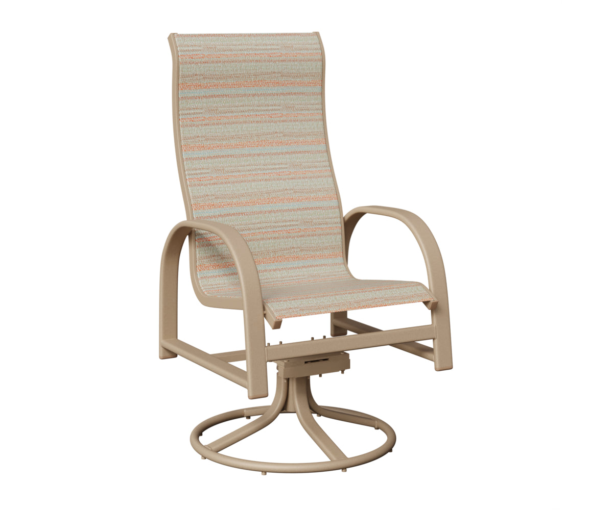 Murphy High Back Padded Sling Swivel Rocker Dining Chair