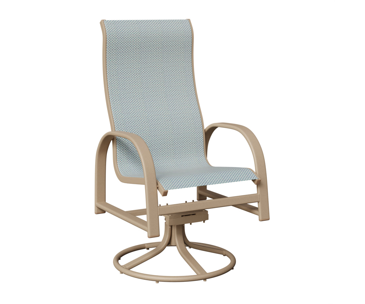 Murphy High Back Padded Sling Swivel Rocker Dining Chair
