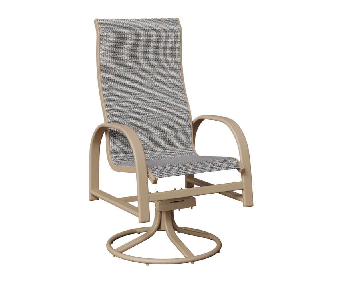 Murphy High Back Padded Sling Swivel Rocker Dining Chair