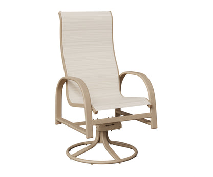 Murphy High Back Padded Sling Swivel Rocker Dining Chair
