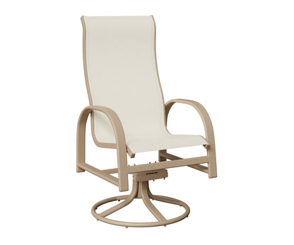 Murphy High Back Padded Sling Swivel Rocker Dining Chair
