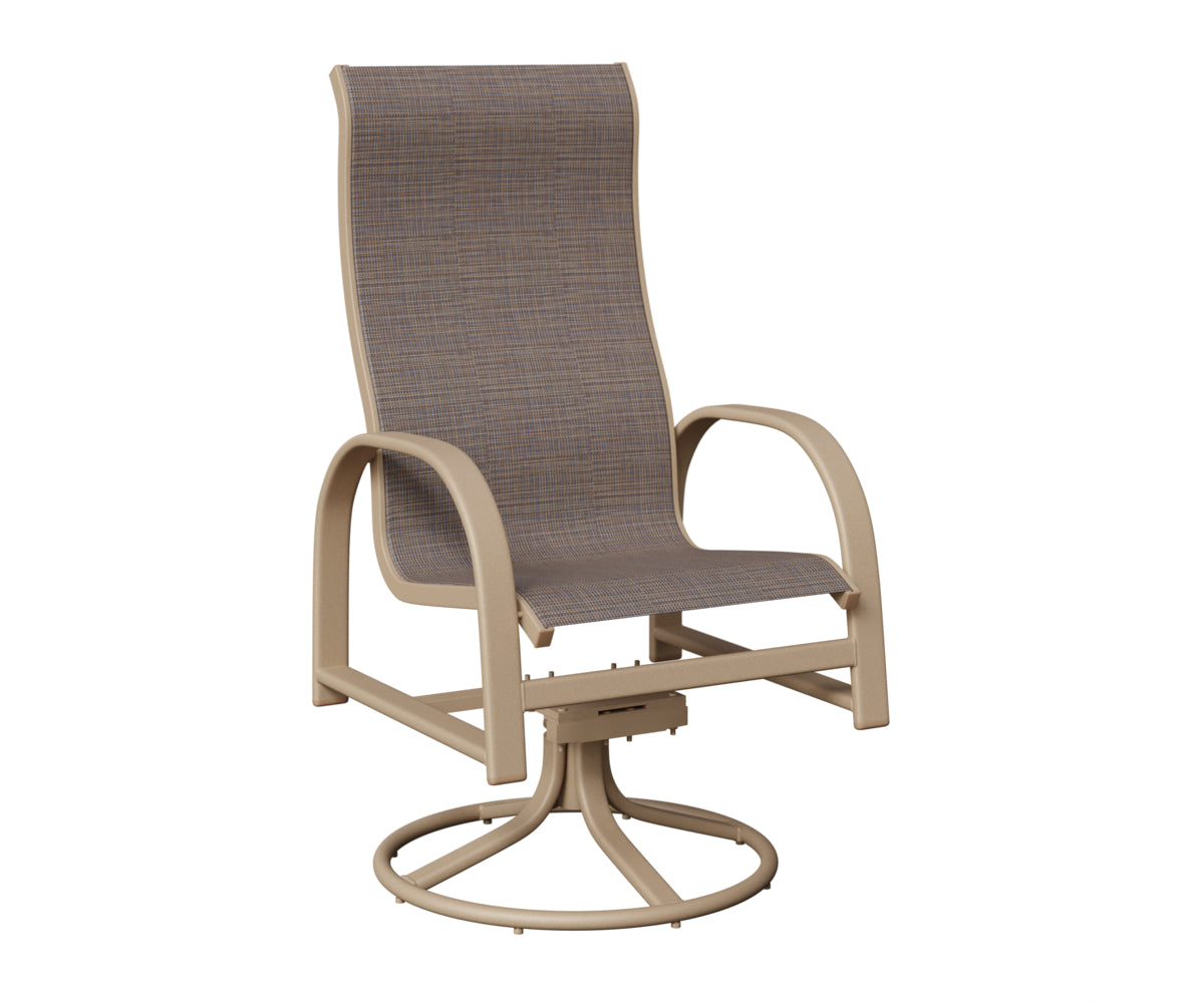 Murphy High Back Padded Sling Swivel Rocker Dining Chair