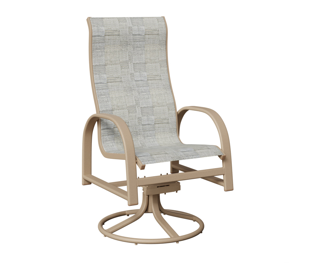 Murphy High Back Padded Sling Swivel Rocker Dining Chair