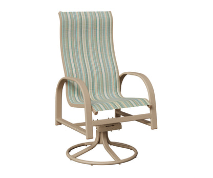 Murphy High Back Padded Sling Swivel Rocker Dining Chair