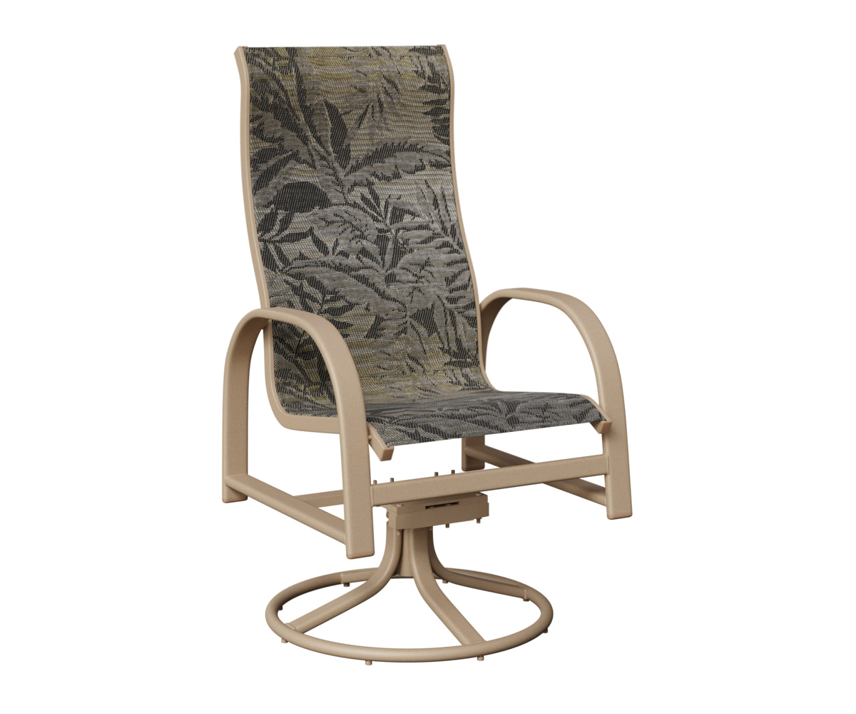 Murphy High Back Padded Sling Swivel Rocker Dining Chair