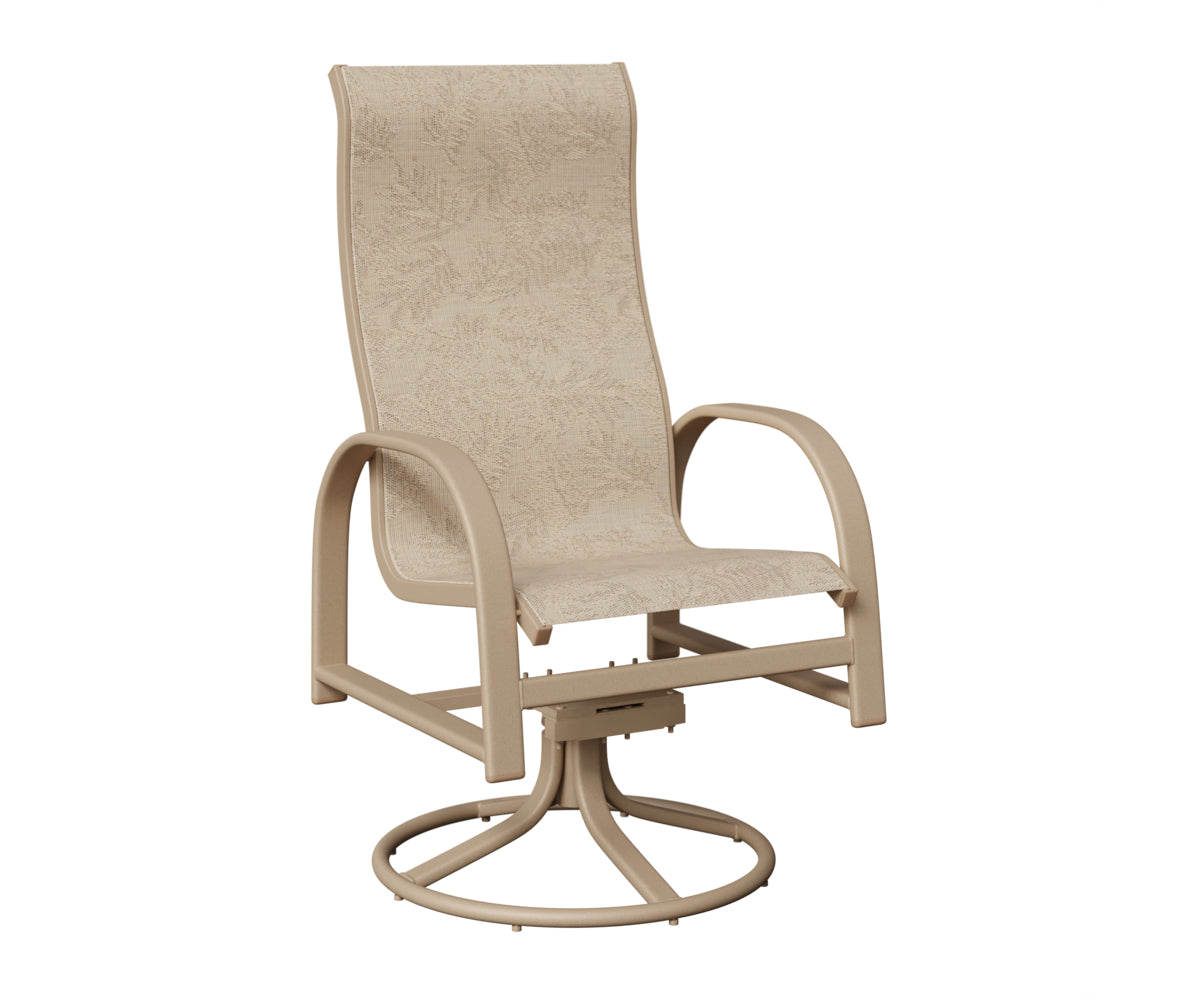 Murphy High Back Padded Sling Swivel Rocker Dining Chair