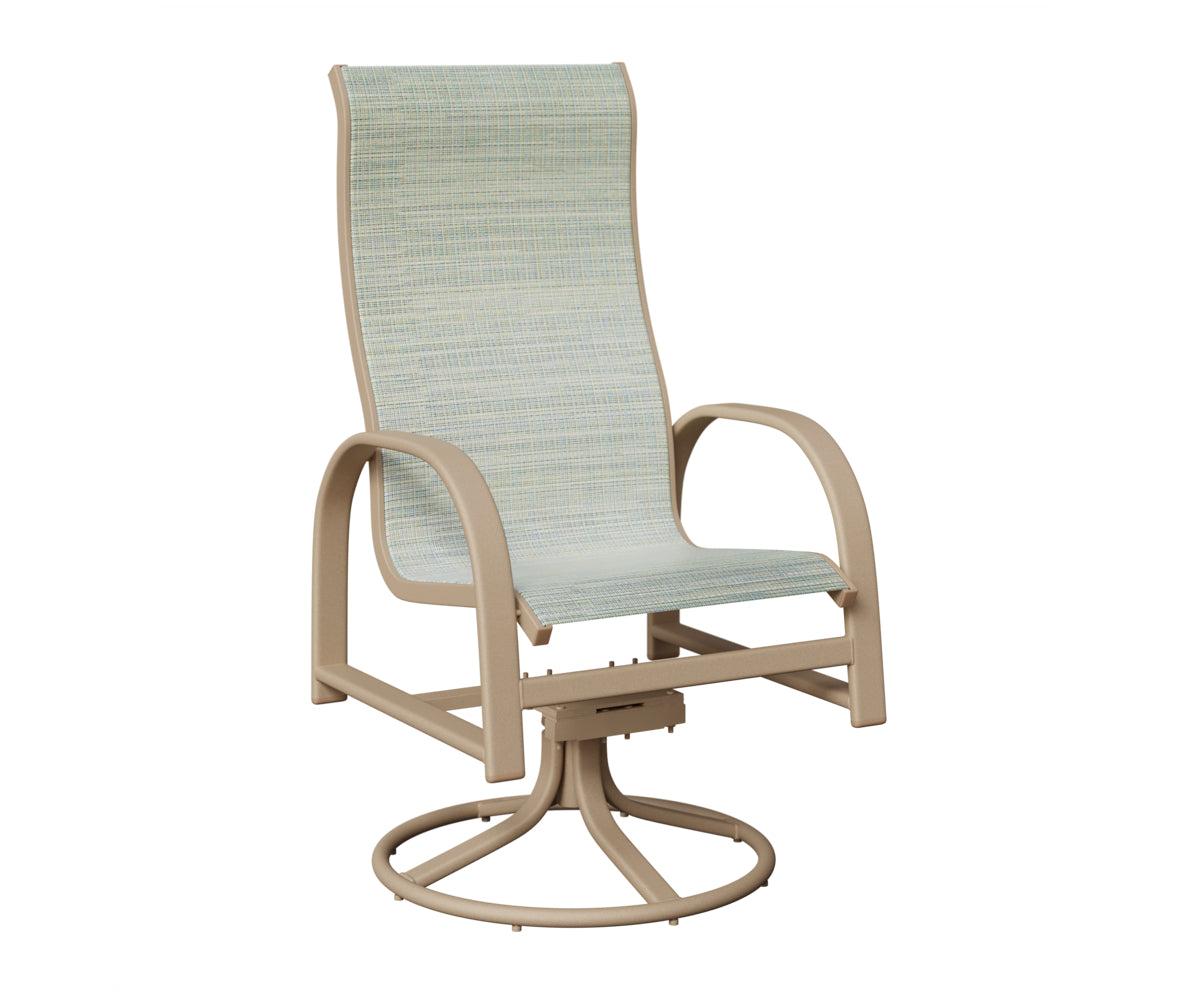 Murphy High Back Padded Sling Swivel Rocker Dining Chair