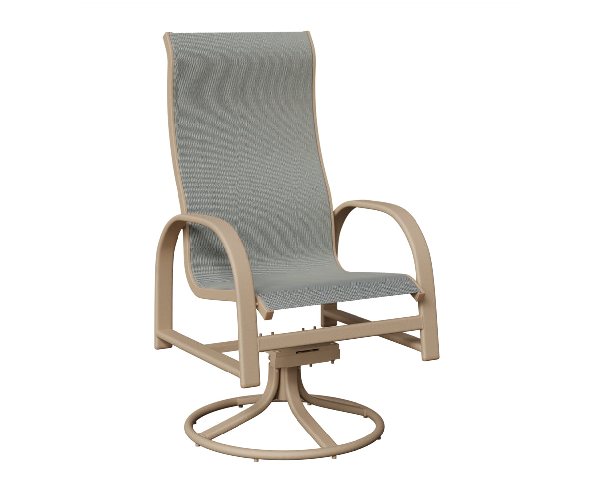 Murphy High Back Padded Sling Swivel Rocker Dining Chair