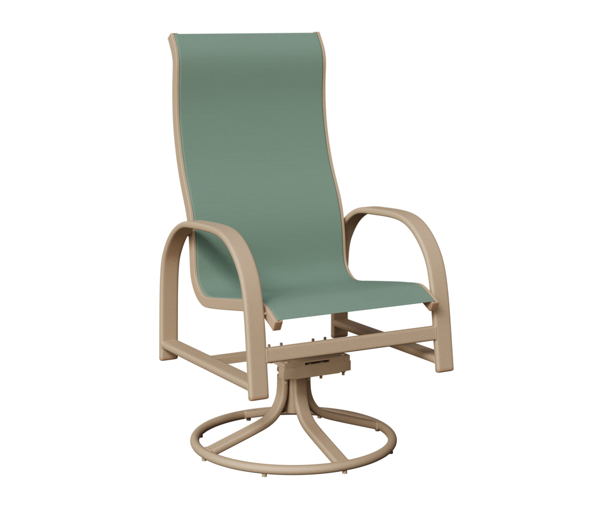 Murphy High Back Padded Sling Swivel Rocker Dining Chair