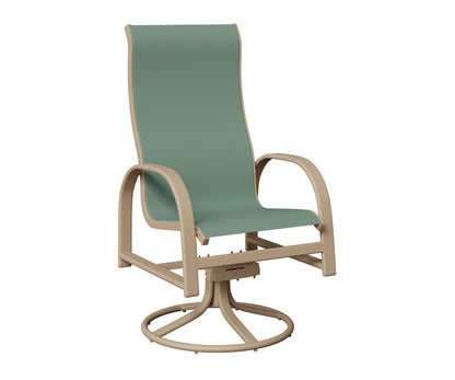 Murphy High Back Padded Sling Swivel Rocker Dining Chair