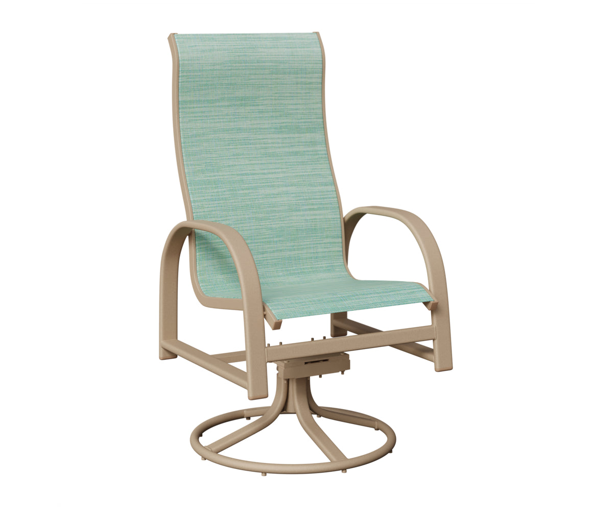 Murphy High Back Padded Sling Swivel Rocker Dining Chair