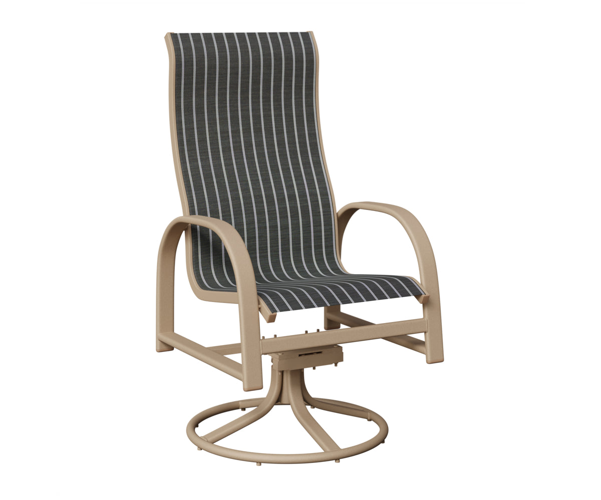 Murphy High Back Padded Sling Swivel Rocker Dining Chair