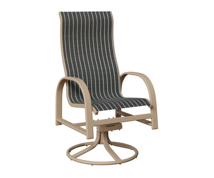 Murphy High Back Padded Sling Swivel Rocker Dining Chair