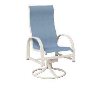 Murphy High Back Padded Sling Swivel Rocker Dining Chair