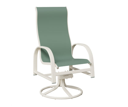 Murphy High Back Padded Sling Swivel Rocker Dining Chair