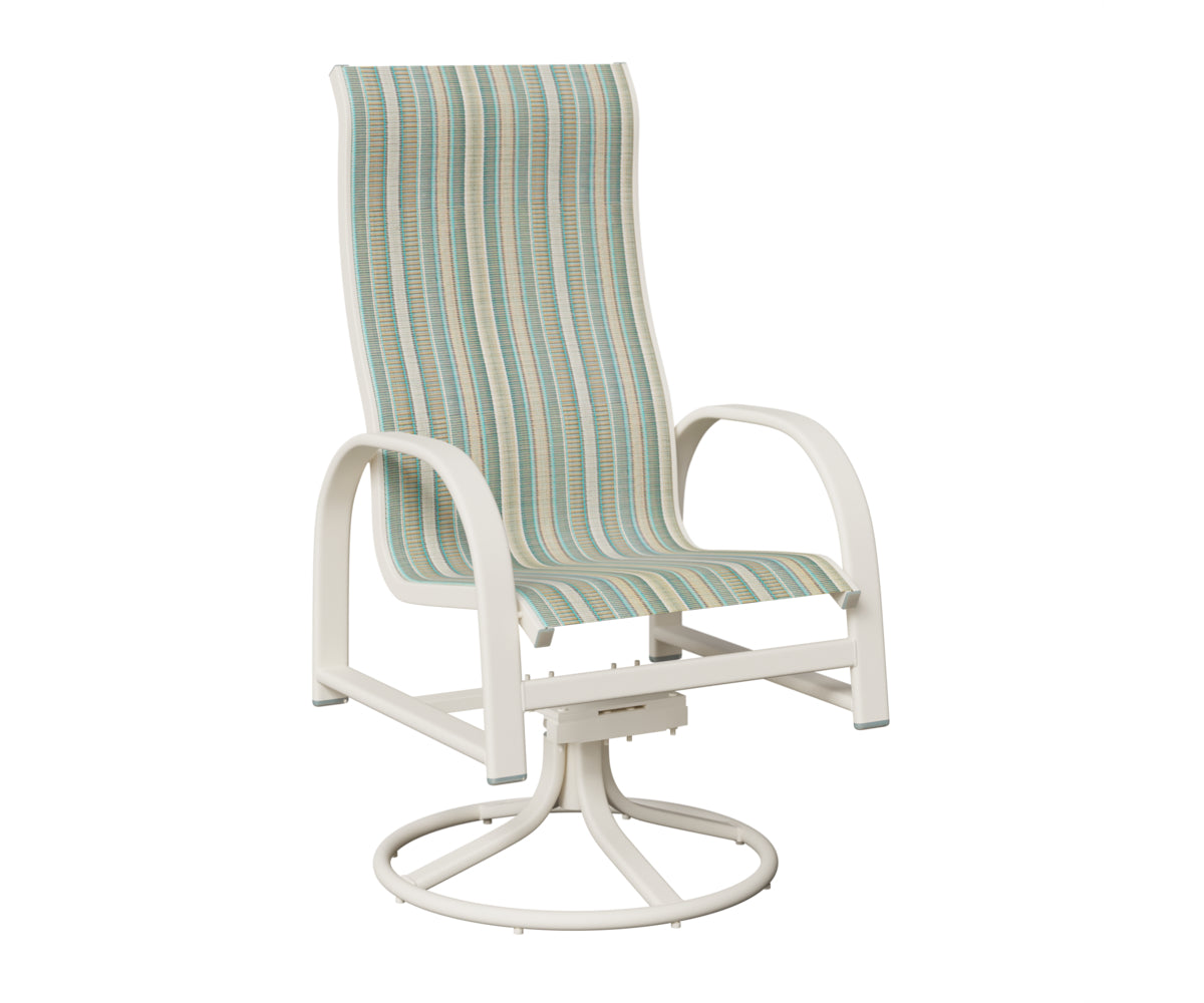 Murphy High Back Padded Sling Swivel Rocker Dining Chair