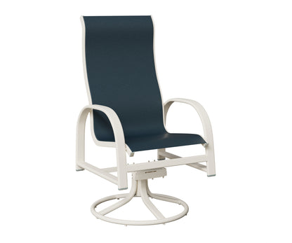 Murphy High Back Padded Sling Swivel Rocker Dining Chair