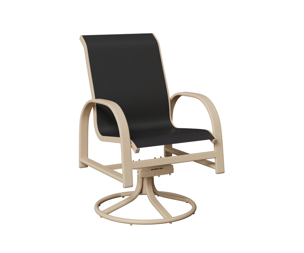 Murphy Padded Sling Swivel Rocker Dining Chair