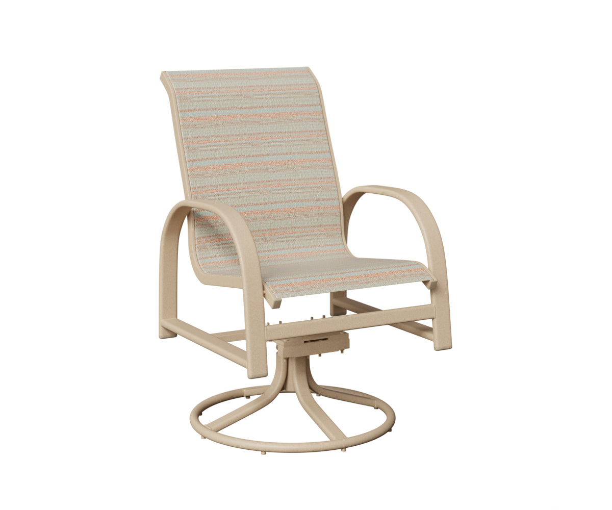 Murphy Padded Sling Swivel Rocker Dining Chair