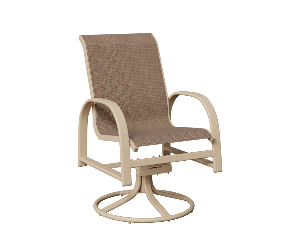 Murphy Padded Sling Swivel Rocker Dining Chair