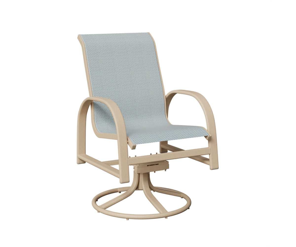 Murphy Padded Sling Swivel Rocker Dining Chair
