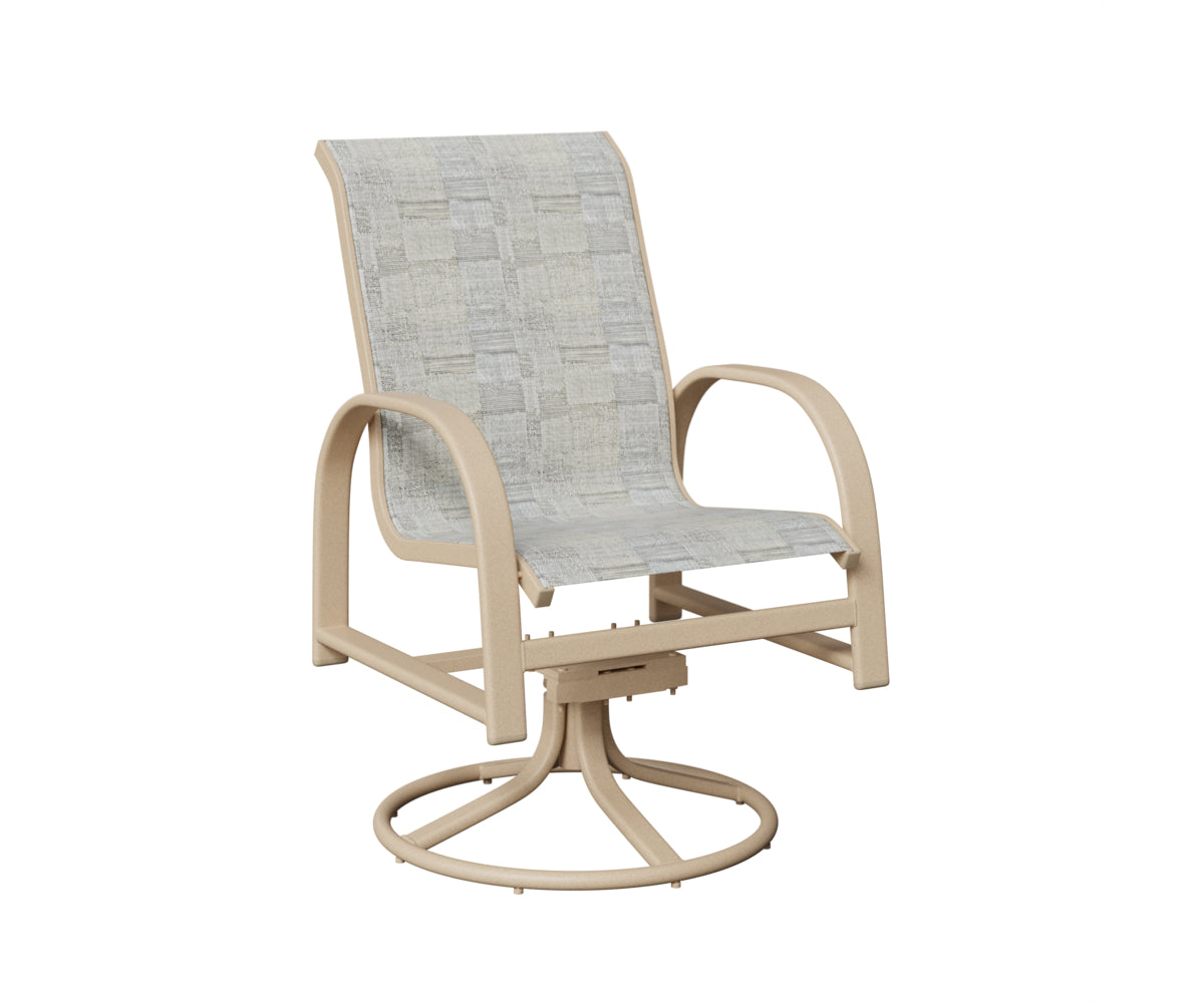 Murphy Padded Sling Swivel Rocker Dining Chair