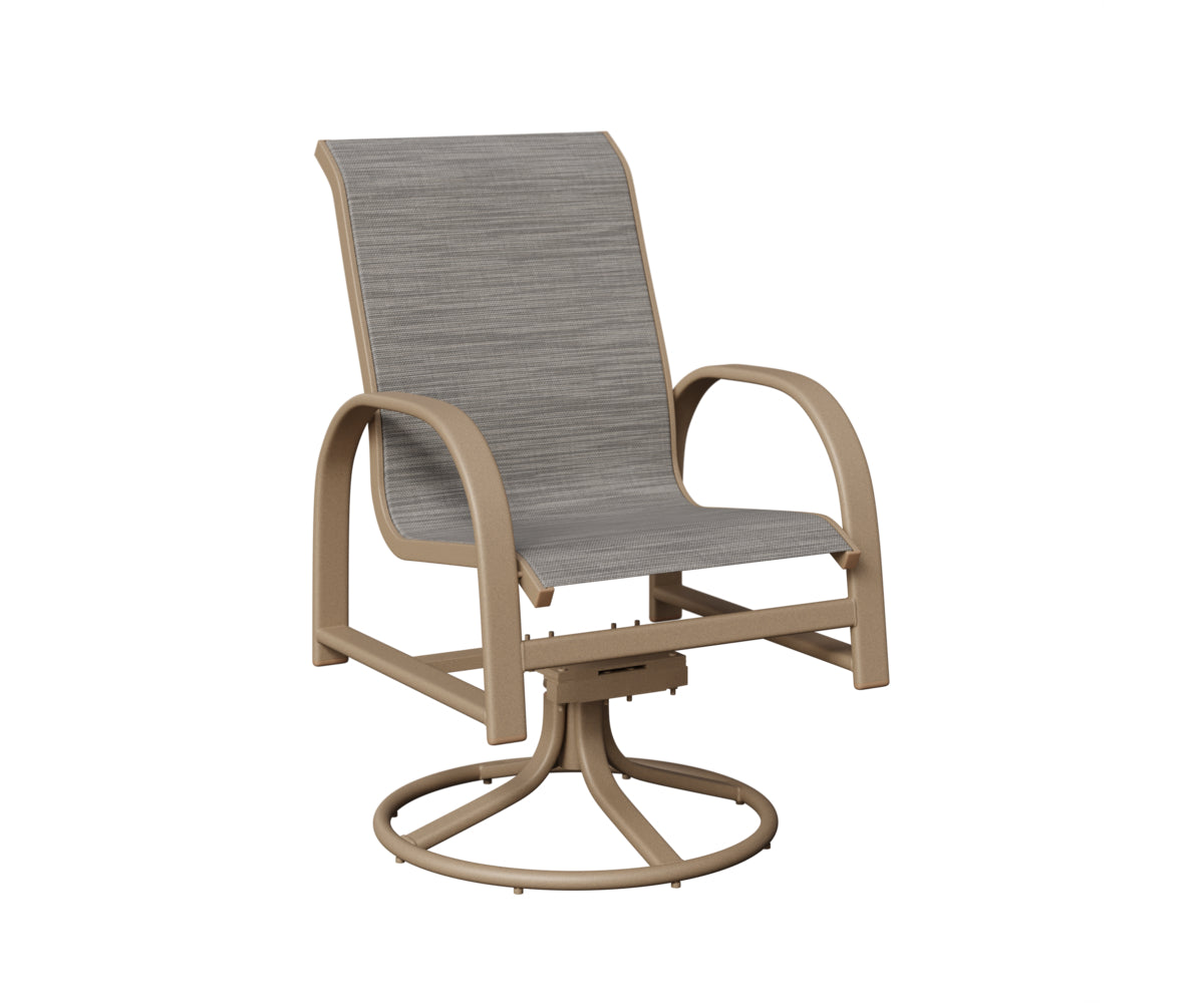 Murphy Padded Sling Swivel Rocker Dining Chair