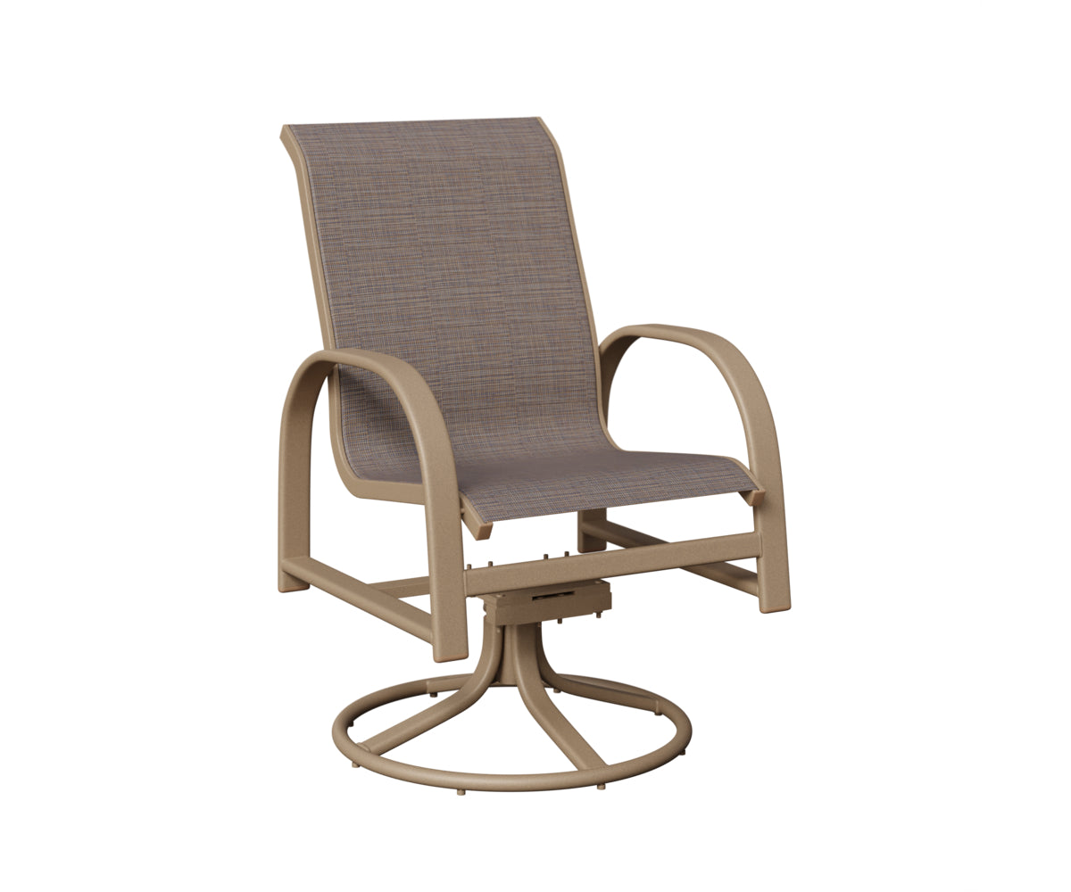 Murphy Padded Sling Swivel Rocker Dining Chair