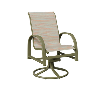 Murphy Padded Sling Swivel Rocker Dining Chair