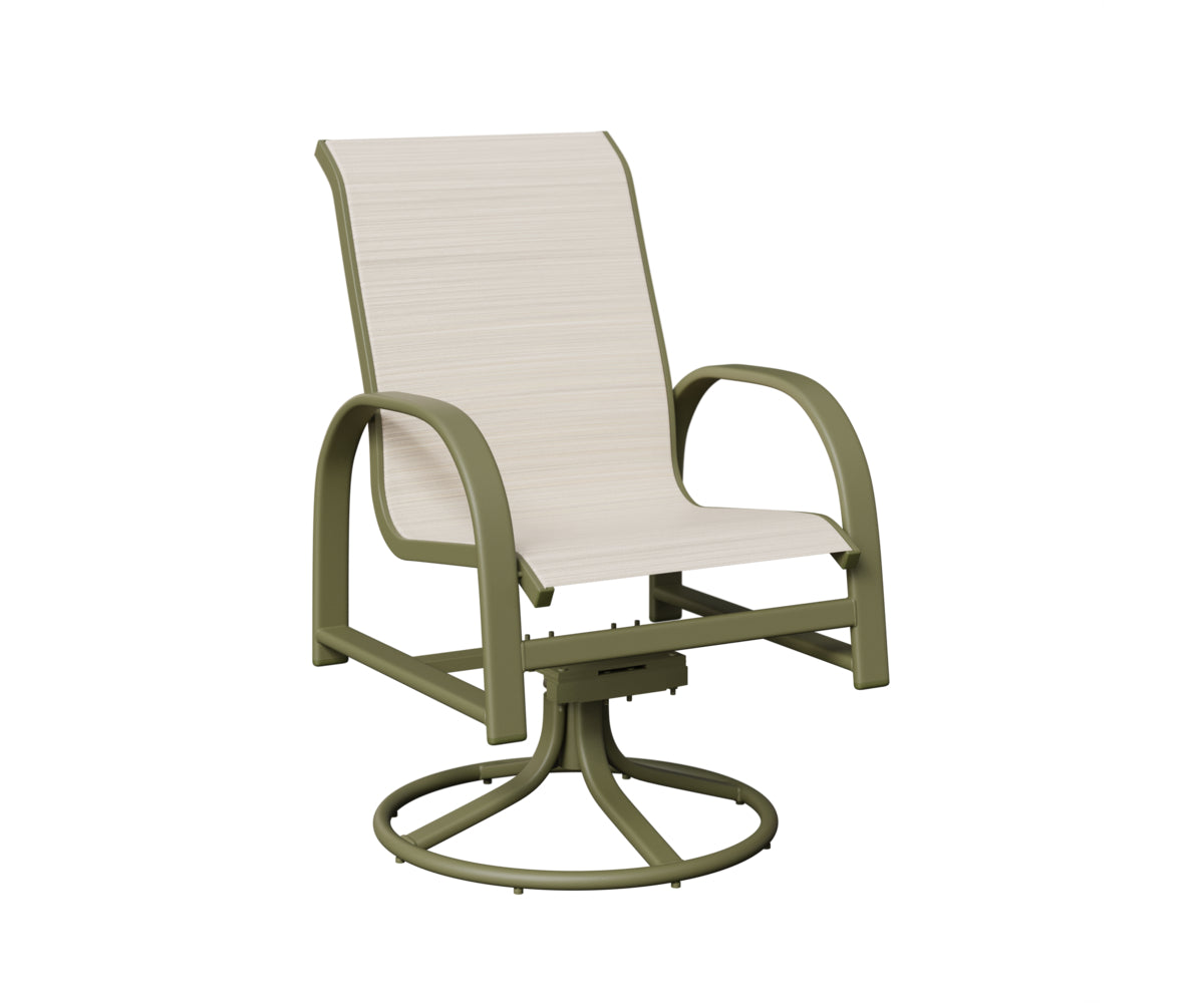 Murphy Padded Sling Swivel Rocker Dining Chair