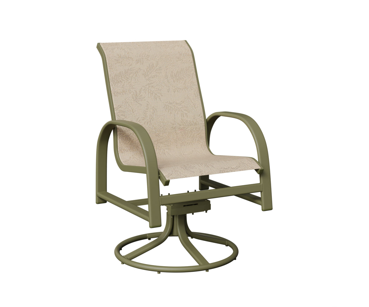 Murphy Padded Sling Swivel Rocker Dining Chair