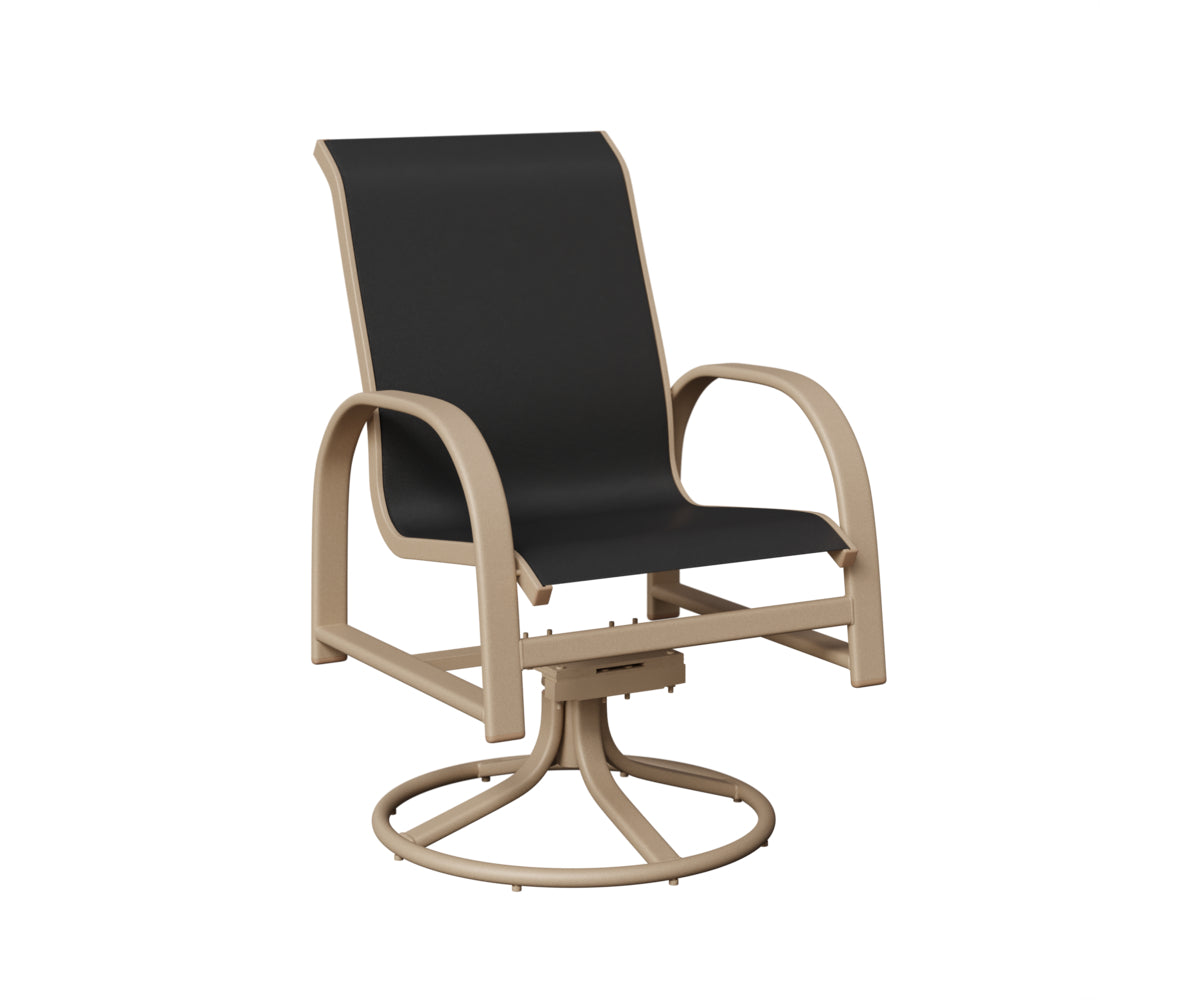 Murphy Padded Sling Swivel Rocker Dining Chair