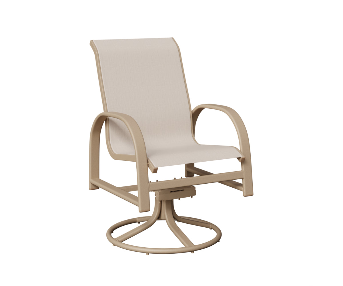 Murphy Padded Sling Swivel Rocker Dining Chair