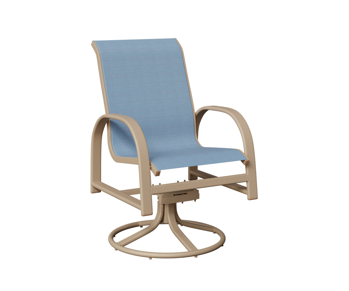 Murphy Padded Sling Swivel Rocker Dining Chair