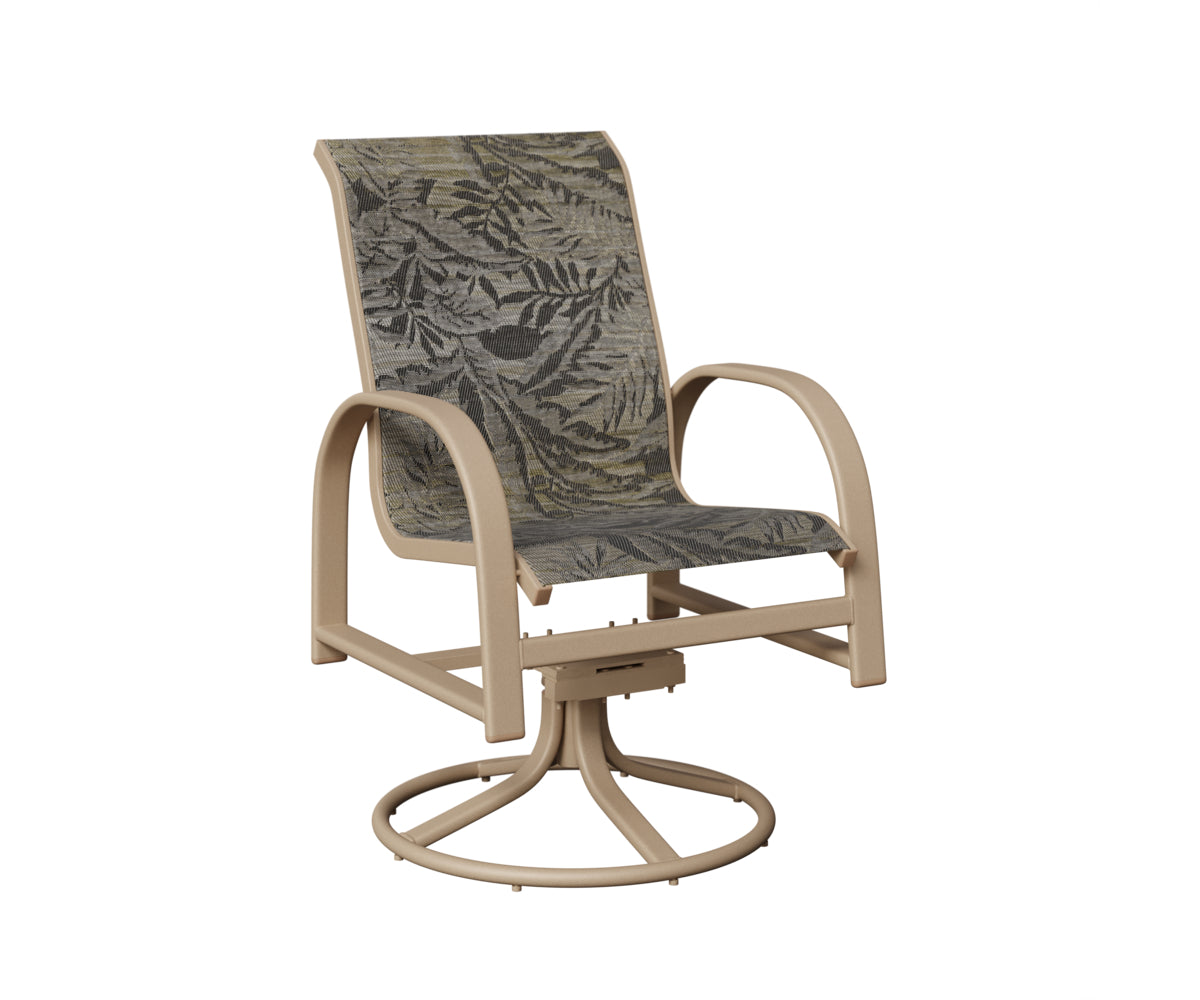 Murphy Padded Sling Swivel Rocker Dining Chair