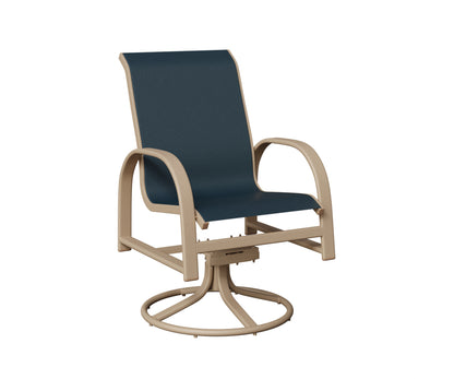 Murphy Padded Sling Swivel Rocker Dining Chair