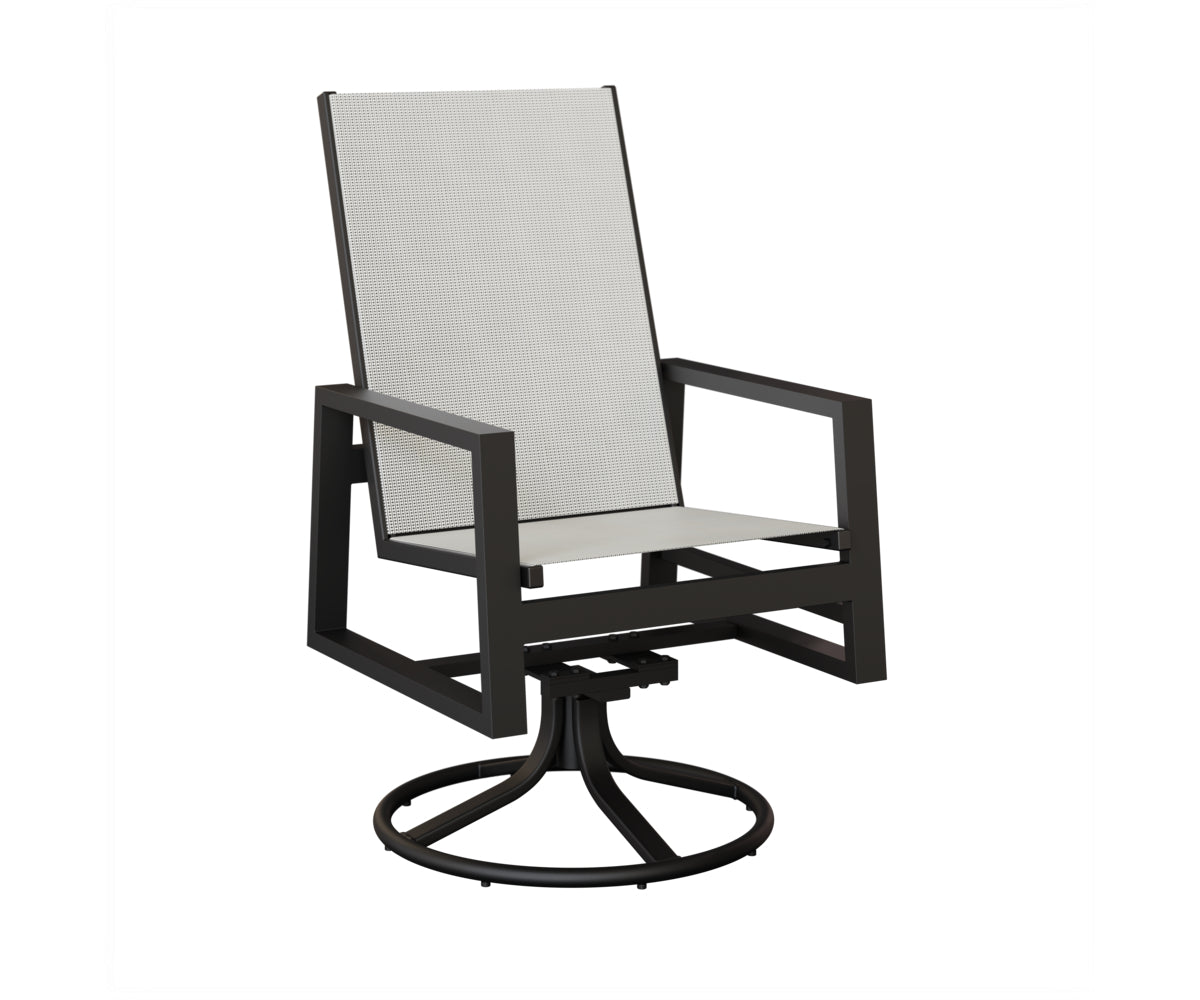 Vida High Back Padded Sling Swivel Rocker Dining Chair