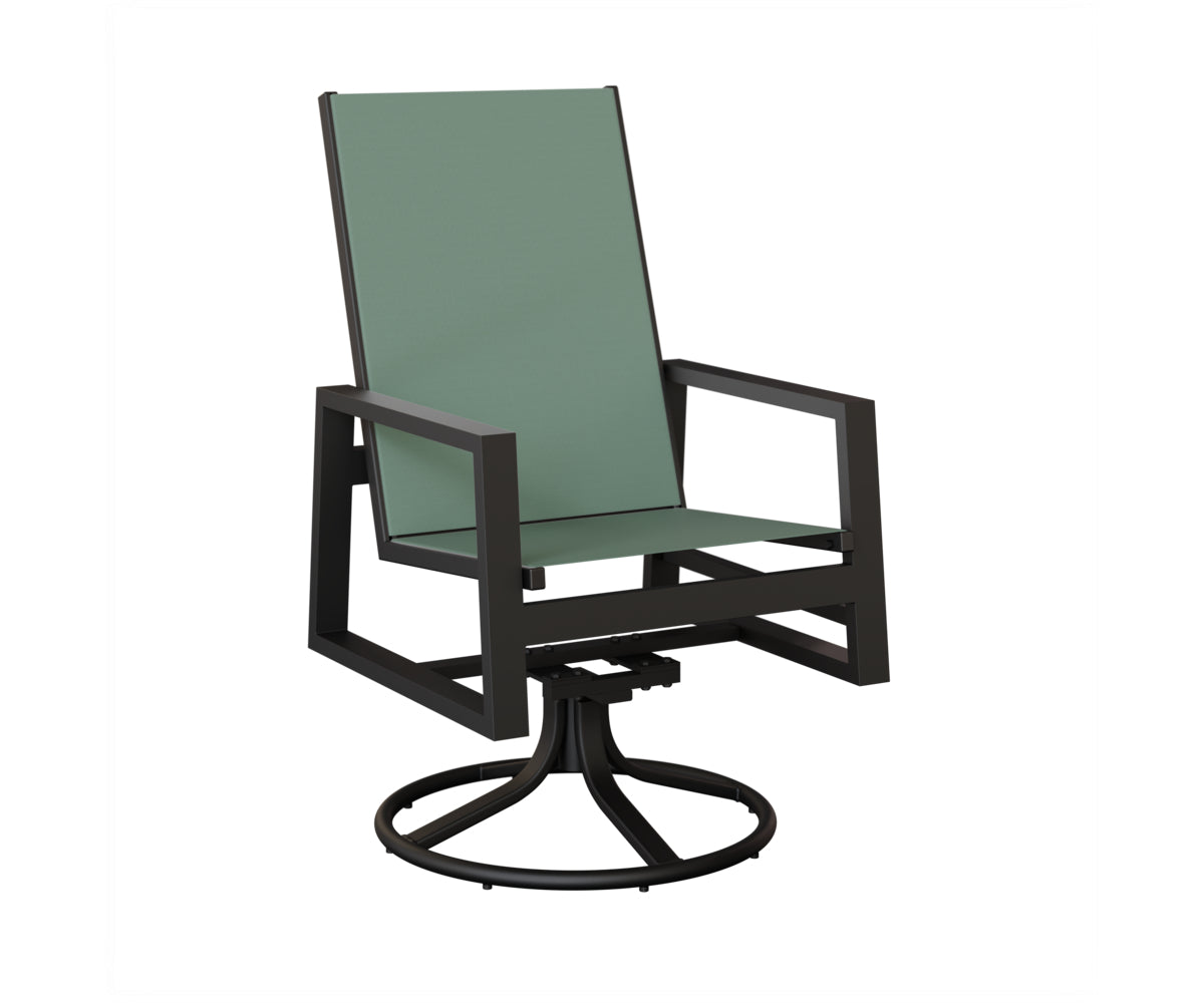 Vida High Back Padded Sling Swivel Rocker Dining Chair