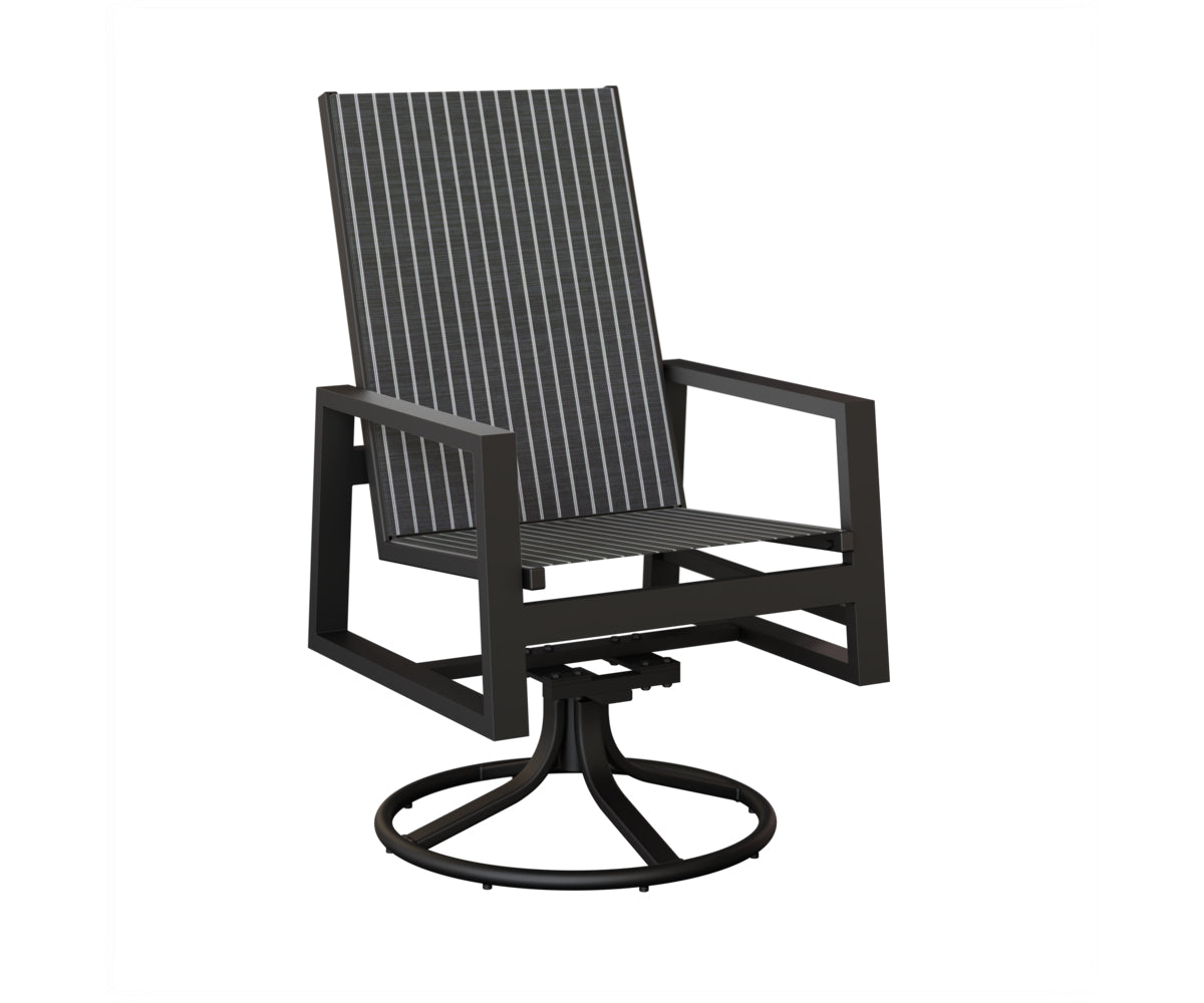 Vida High Back Padded Sling Swivel Rocker Dining Chair