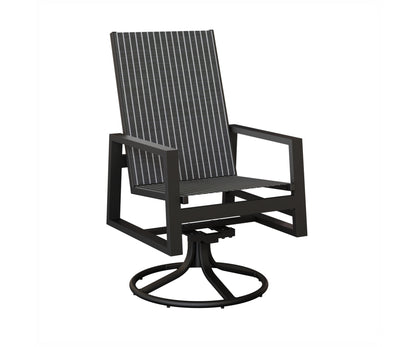 Vida High Back Padded Sling Swivel Rocker Dining Chair