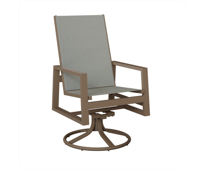 Vida High Back Padded Sling Swivel Rocker Dining Chair