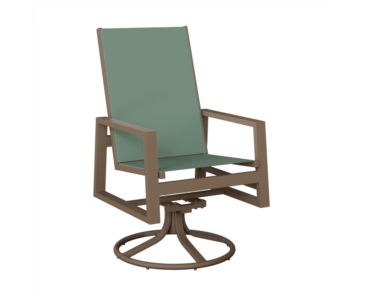 Vida High Back Padded Sling Swivel Rocker Dining Chair