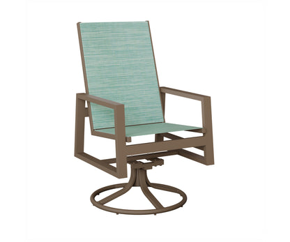 Vida High Back Padded Sling Swivel Rocker Dining Chair